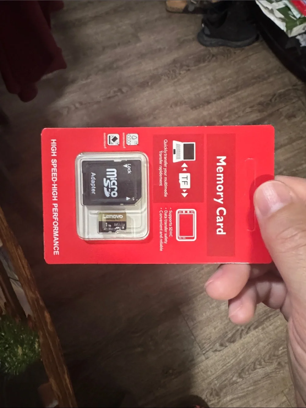Lenovo Black and Gold microSD Card with Adapter